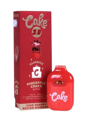 Cake | Pineapple Crack THC Vape Pen | with Cake Badder Melted Diamonds – 3g